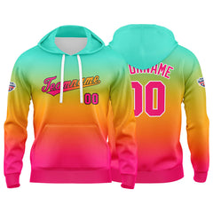 Custom Sweatshirt Hoodie For Man Woman Girl Boy Print Your Logo Name Number Green Orange Pink