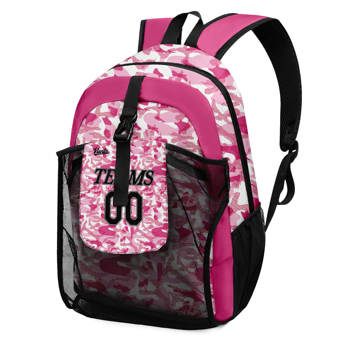 Customize Pink Black Sports Backpacks Featuring Personalized Names, Numbers and Logos