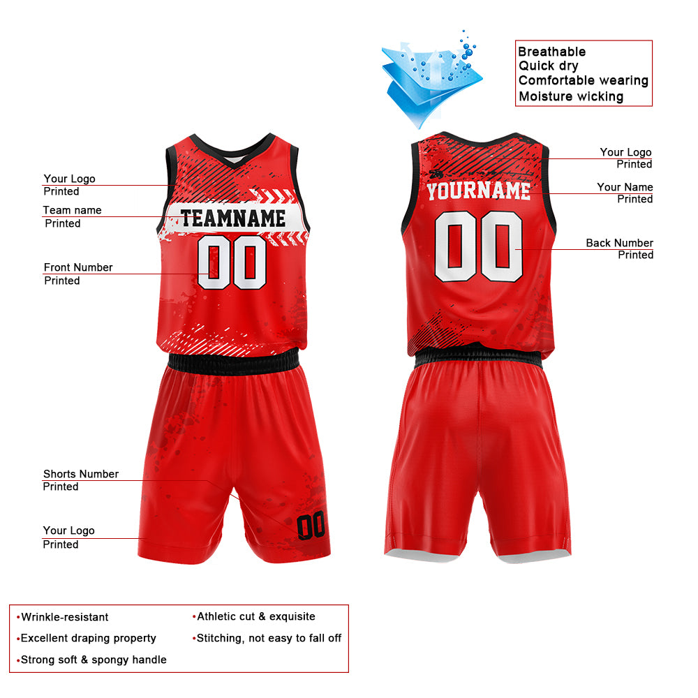 Custom Red Basketball Jersey for man women uniform Suit Kids Adults Personalized Jersey