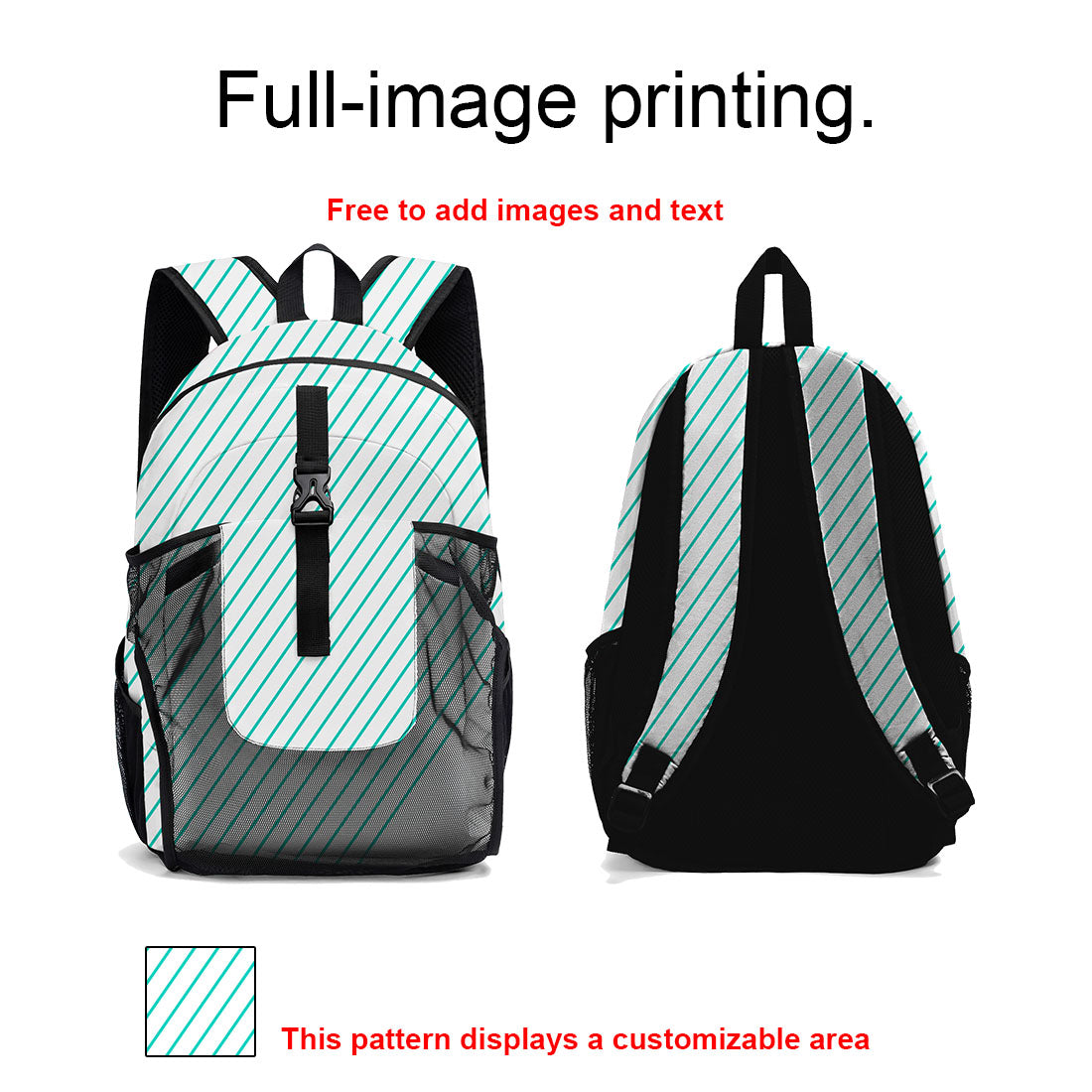 Customize Purple White Backpacks Featuring Personalized Names, Numbers and Logos