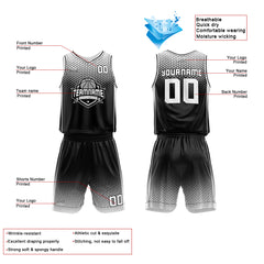 Custom Black-White Basketball Jersey for man women uniform Suit Kids Adults Personalized Jersey