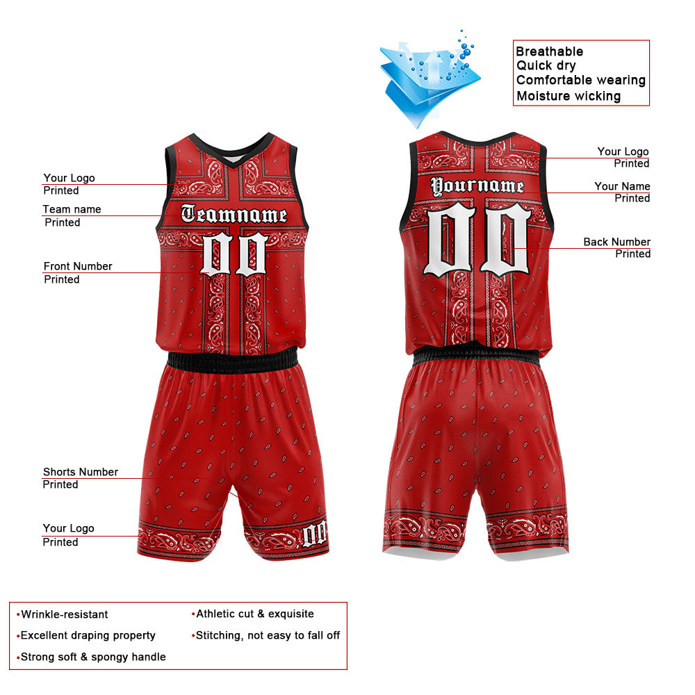 Custom Red-Black Basketball Jersey for man women uniform Suit Kids Adults Personalized Jersey