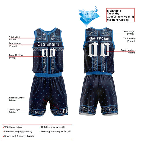 Custom Navy-Blue Basketball Jersey for man women uniform Suit Kids Adults Personalized Jersey
