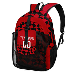 Customize Red Black Backpacks Featuring Personalized Names, Numbers and Logos