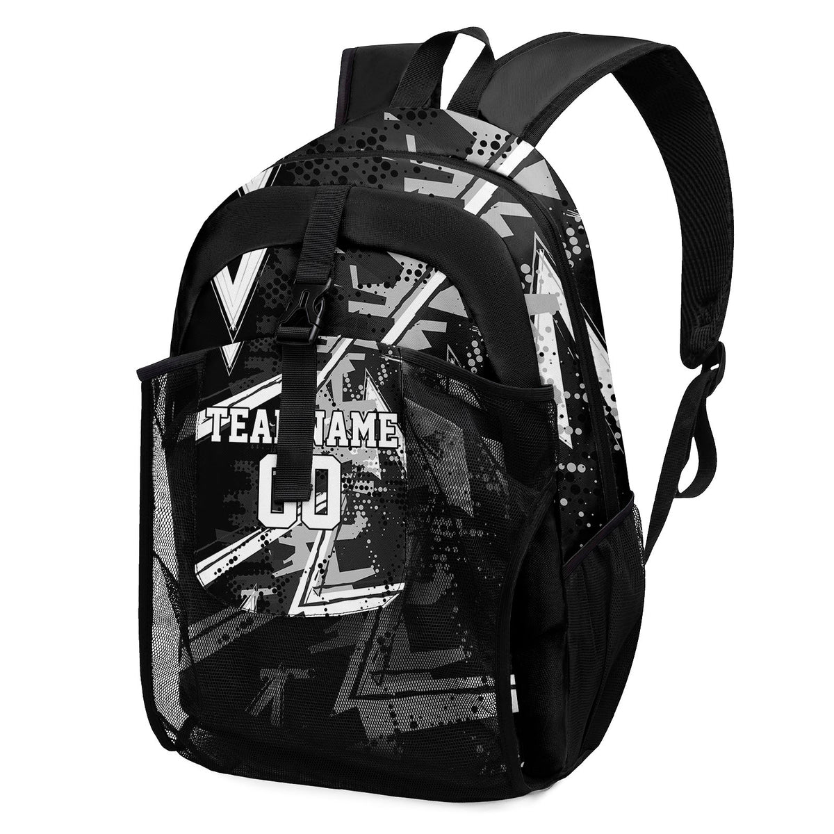 Customize Black Gray White Backpacks Featuring Personalized Names, Numbers and Logos