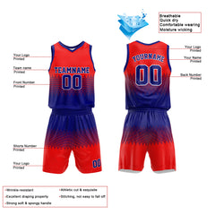 Custom Royal-Red Basketball Jersey for man women uniform Suit Kids Adults Personalized Jersey