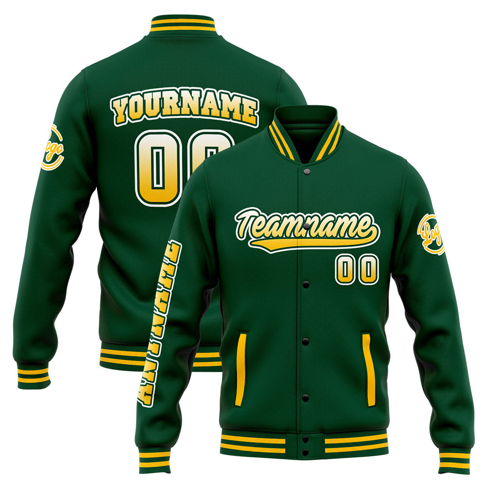 Custom Varsity Jacket Letterman Jacket For Men, Women And Youth Green