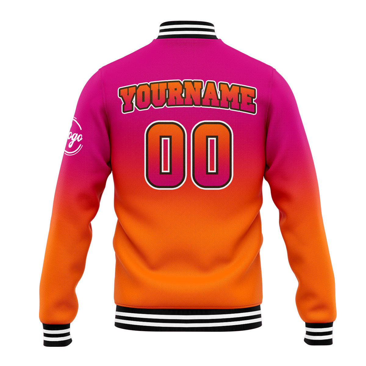 Custom Varsity Jacket Letterman Jacket For Men, Women And Youth Rose&Orange