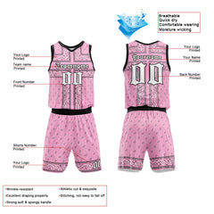 Custom Pink-Black Basketball Jersey for man women uniform Suit Kids Adults Personalized Jersey