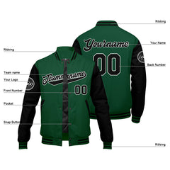 Custom Varsity Jacket Letterman Jacket For Men, Women And Youth Green Black