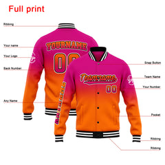 Custom Varsity Jacket Letterman Jacket For Men, Women And Youth Rose&Orange