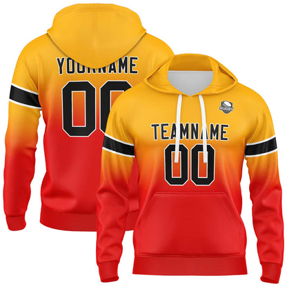 Custom Gradient Hoodie For Man Woman Girl Boy Print Your Logo Name Number Orange Red