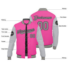 Custom Varsity Jacket Letterman Jacket For Men, Women And Youth Pink