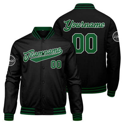 Custom Varsity Jacket Letterman Jacket For Men, Women And Youth Green Black