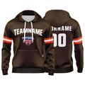 Custom Sweatshirt Hoodie For Men Women Girl Boy Print Your Logo Name Number Brown&White&Orange