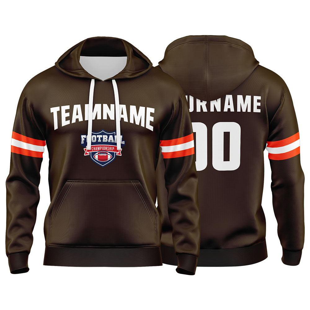 Custom Sweatshirt Hoodie For Men Women Girl Boy Print Your Logo Name Number Brown&White&Orange