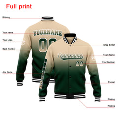 Custom Varsity Jacket Letterman Jacket For Men, Women And Youth Khaki&Dark Green