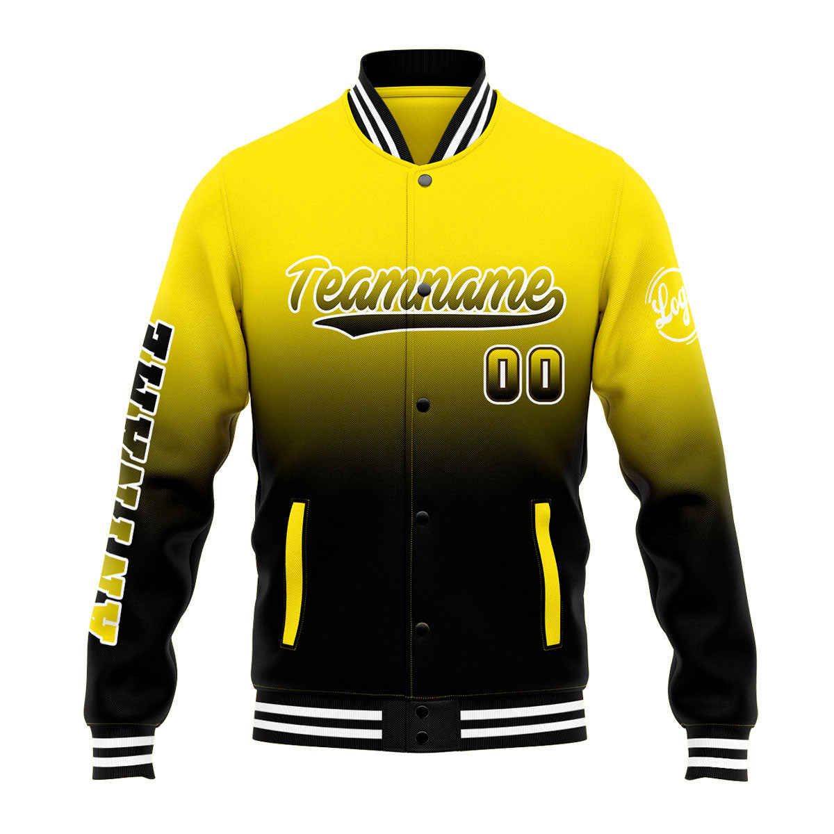 Custom Varsity Jacket Letterman Jacket For Men, Women And Youth Yellow&Black