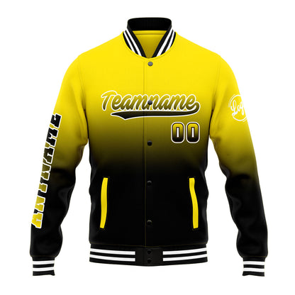 Custom Varsity Jacket Letterman Jacket For Men, Women And Youth Yellow&Black