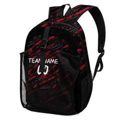 Customize Red Gray White Backpacks Featuring Personalized Names, Numbers and Logos