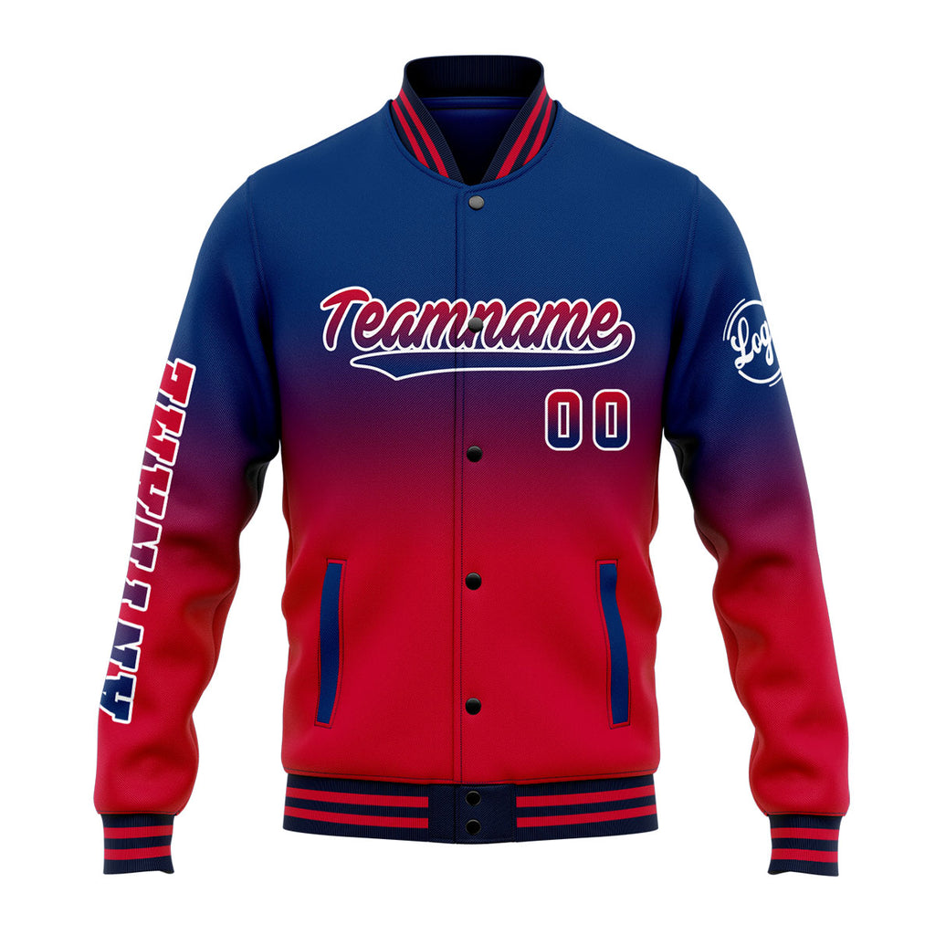 Custom Varsity Jacket Letterman Jacket For Men, Women And Youth Navy&Red