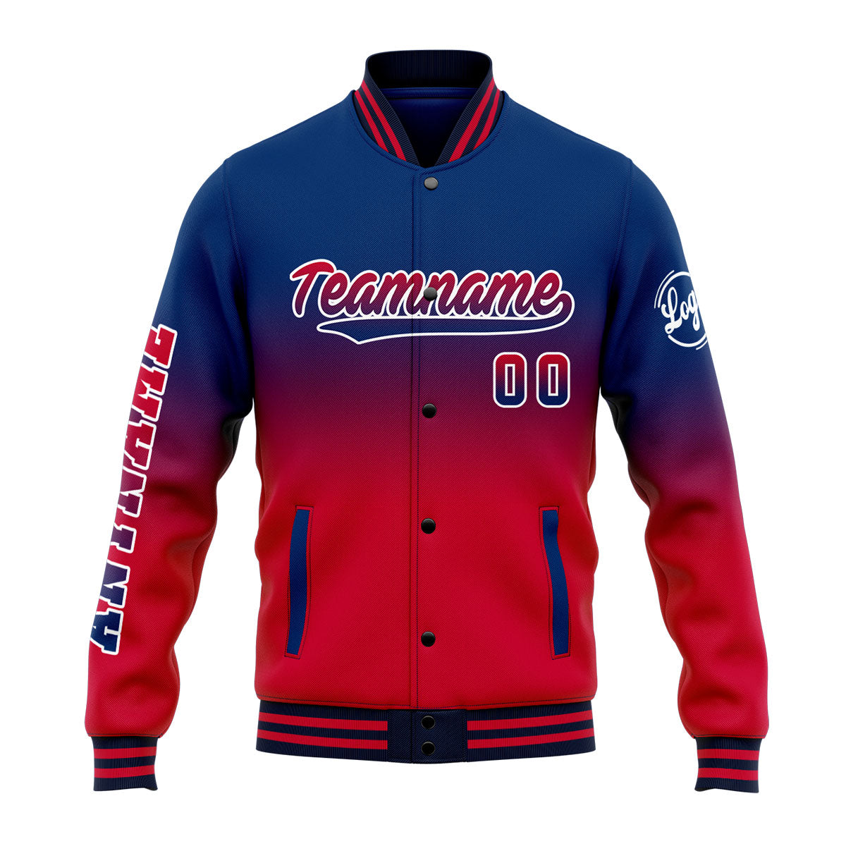 Custom Varsity Jacket Letterman Jacket For Men, Women And Youth Navy&Red