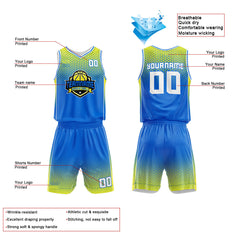 Custom Blue Yellow Basketball Jersey for man women uniform Suit Kids Adults Personalized Jersey