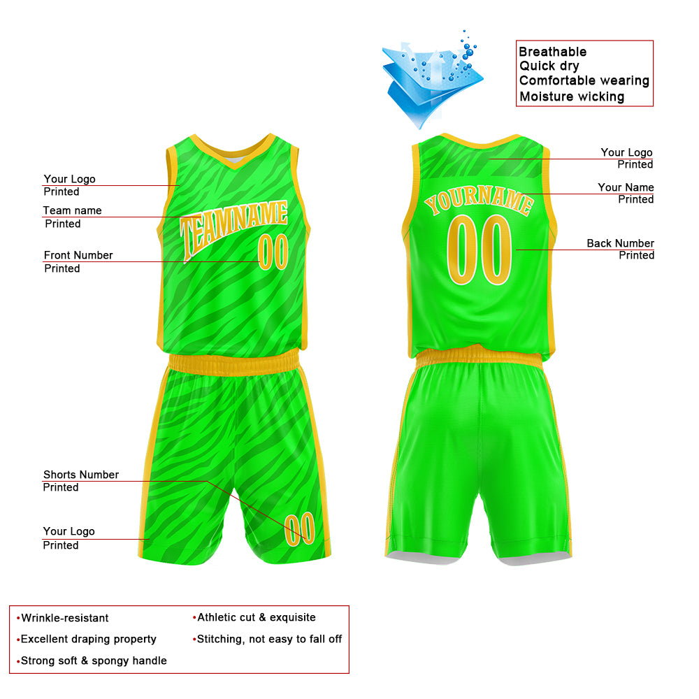 Custom Neon Green Basketball Jersey for man women uniform Suit Kids Adults Personalized Jersey