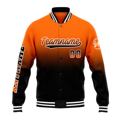 Custom Varsity Jacket Letterman Jacket For Men, Women And Youth Orange&Black