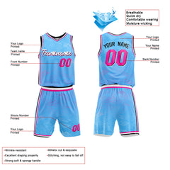 Custom Light Blue Basketball Jersey for man women uniform Suit Kids Adults Personalized Jersey