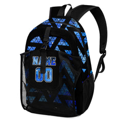 Customize Blue Black Sports Backpacks Featuring Personalized Names, Numbers and Logos