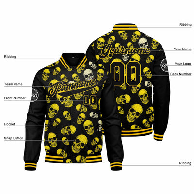 Custom Varsity Jacket Letterman Jacket For Men, Women And Youth Yellow