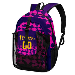 Customize Purple Pink Backpacks Featuring Personalized Names, Numbers and Logos