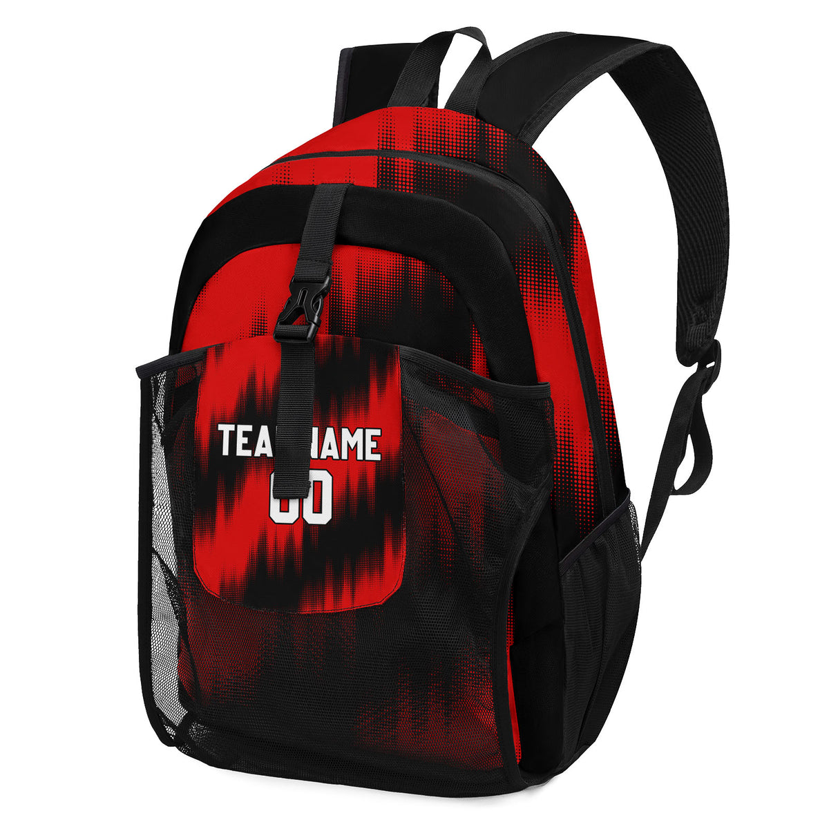 Customize Red Black White Backpacks Featuring Personalized Names, Numbers and Logos