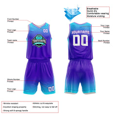 Custom Purple-Light Blue Basketball Jersey for man women uniform Suit Kids Adults Personalized Jersey