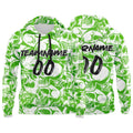 Custom Sweatshirt Hoodie For Man Woman Girl Boy Print Your Logo Name Number Green&White