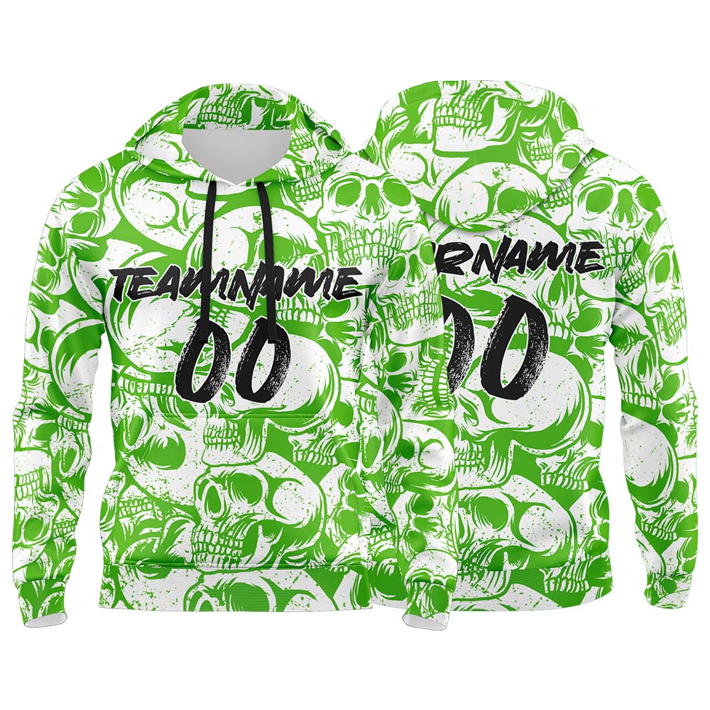 Custom Sweatshirt Hoodie For Man Woman Girl Boy Print Your Logo Name Number Green&White