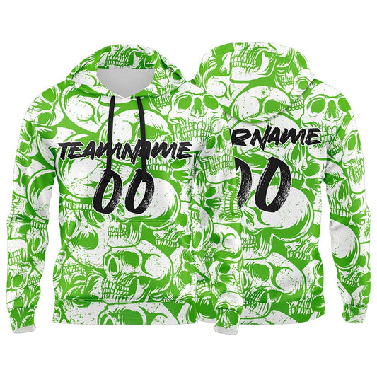 Custom Sweatshirt Hoodie For Man Woman Girl Boy Print Your Logo Name Number Green&White