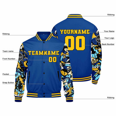 Custom Varsity Jacket Letterman Jacket For Men, Women And Youth Royal