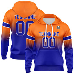 Custom Gradient Hoodie For Man Woman Girl Boy Print Your Logo Name Number Orange Royal