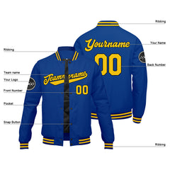 Custom Varsity Jacket Letterman Jacket For Men, Women And Youth Royal Yellow