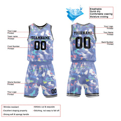 Custom Grey Blue Basketball Jersey for man women uniform Suit Kids Adults Personalized Jersey