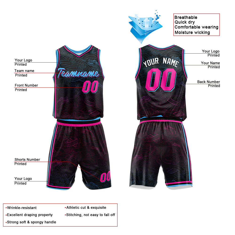 Custom Black Basketball Jersey for man women uniform Suit Kids Adults Personalized Jersey