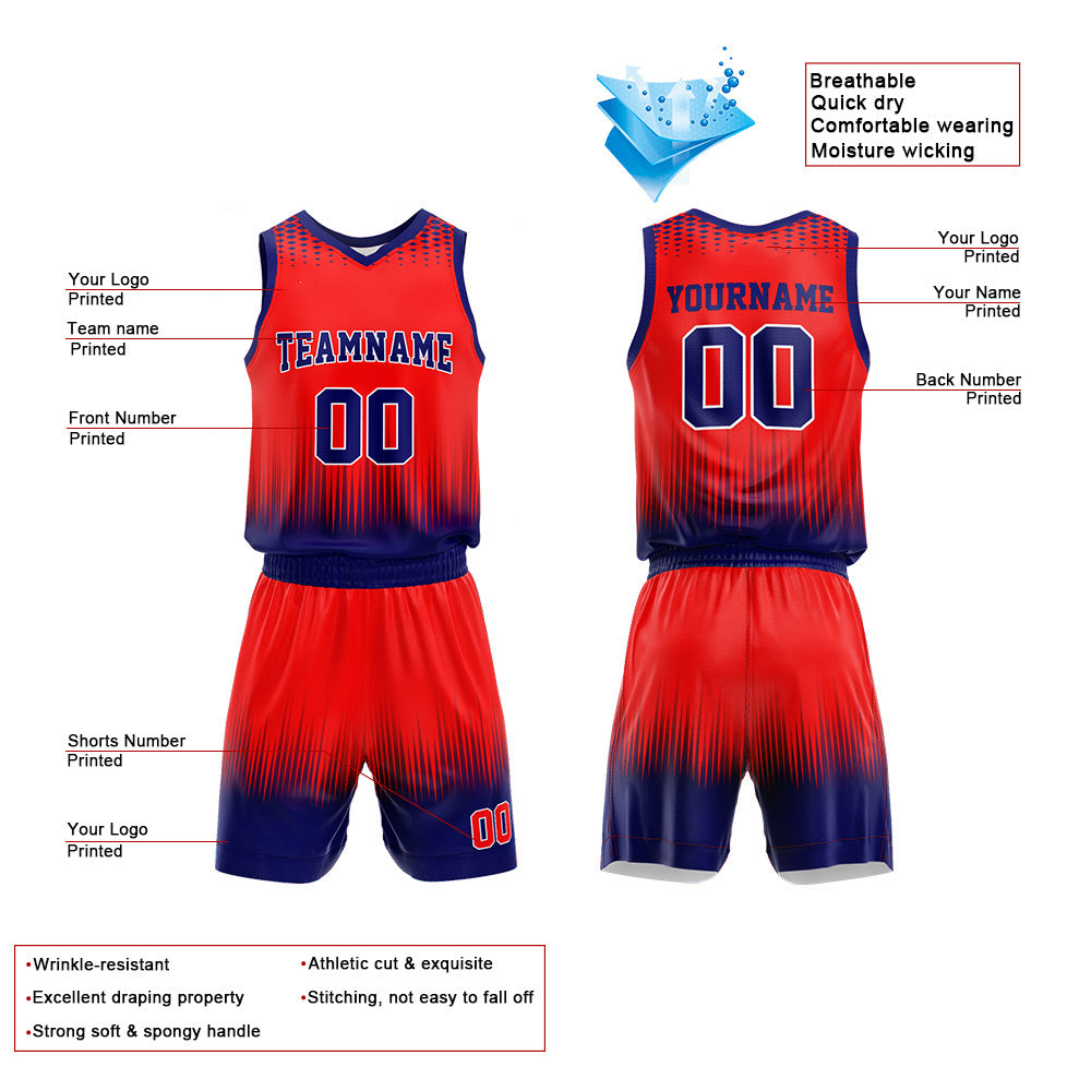 Custom Red-Navy Basketball Jersey for man women uniform Suit Kids Adults Personalized Jersey