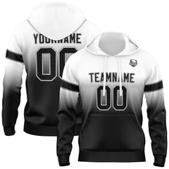 Custom Gradient Hoodie For Man Woman Girl Boy Print Your Logo Name Number White Black