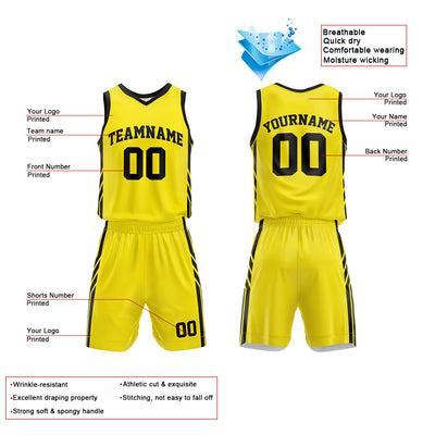 Custom Yellow-Black Basketball Jersey for man women uniform Suit Kids Adults Personalized Jersey