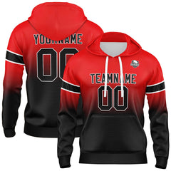 Custom Gradient Hoodie For Man Woman Girl Boy Print Your Logo Name Number Red Balck