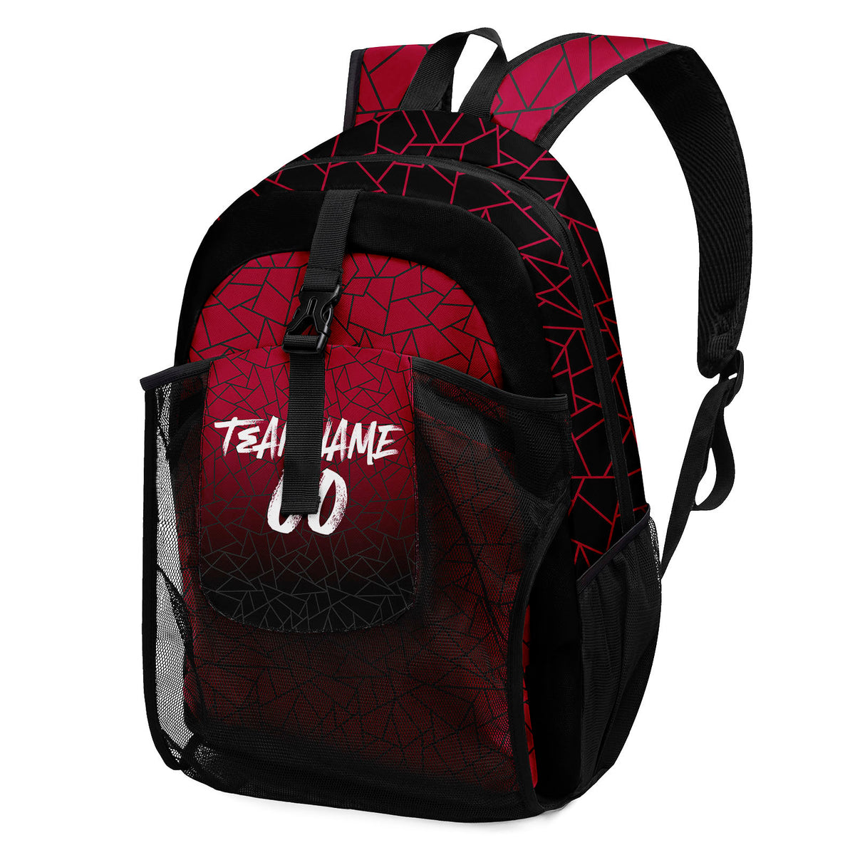 Customize Red White Black Backpacks Featuring Personalized Names, Numbers and Logos