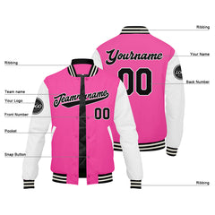 Custom Varsity Jacket Letterman Jacket For Men, Women And Youth Pink