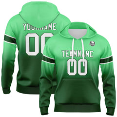 Custom Gradient Hoodie For Man Woman Girl Boy Print Your Logo Name Number Green